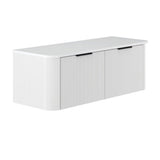 Fienza 120UW-C Minka Curved Satin White 1200 Wall Hung Cabinet - Vanity Units