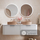 Fienza 120UW-C Minka Curved Satin White 1200 Wall Hung Cabinet - Vanity Units