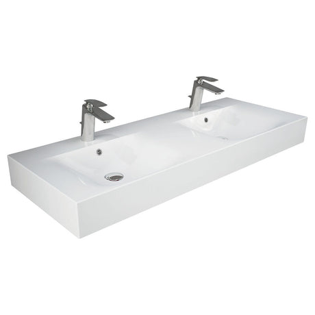 Fienza 12101AWHA RAK Des 121 Wall Basin Two Tap Holes Alpine White - Basins