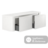 Fienza 150CM Mila Curved Satin White 1500 Wall Hung Cabinet - Vanity Units