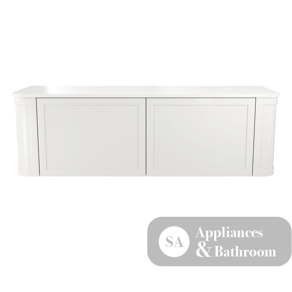 Fienza 150CM Mila Curved Satin White 1500 Wall Hung Cabinet - Vanity Units