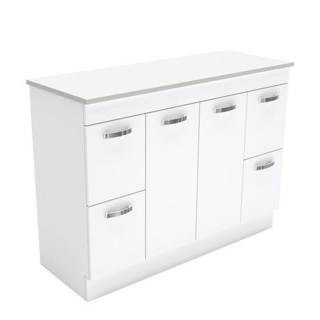Fienza 150NKW 1500mm Unicab Cabinet On Kickboard Solid Doors Gloss White Cabinet Only - Cabinet Only