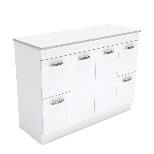 Fienza 150NKW 1500mm Unicab Cabinet On Kickboard Solid Doors Gloss White Cabinet Only - Cabinet Only