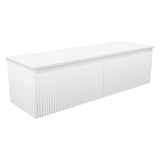 Fienza 150RW-C Alina Fluted Satin White 1500 Wall-Hung Cabinet Cabinet Only - Cabinet Only