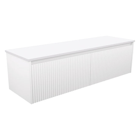 Fienza 150RW-C Alina Fluted Satin White 1500 Wall-Hung Cabinet Cabinet Only - Cabinet Only