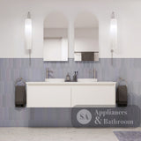 Fienza 150RW-C Alina Fluted Satin White 1500 Wall-Hung Cabinet Cabinet Only - Cabinet Only