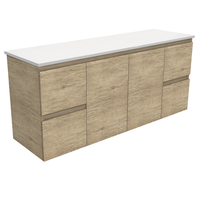 Fienza 150S 1500mm Edge Wall Hung Cabinet Scandi Oak Cabinet Only - Cabinet Only