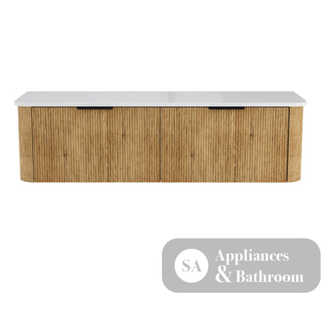 Fienza 150US-C Minka Curved Scandi Oak 1500 Wall Hung Cabinet - Vanity Units