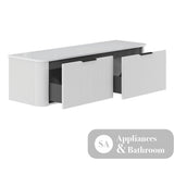 Fienza 150UW-C Minka Curved Satin White 1500 Wall Hung Cabinet - Vanity Units