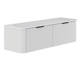 Fienza 150UW-C Minka Curved Satin White 1500 Wall Hung Cabinet - Vanity Units
