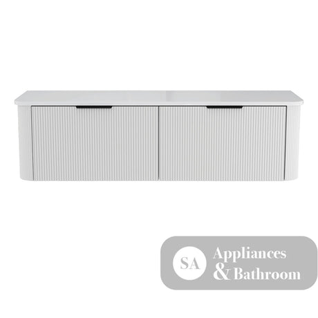 Fienza 150UW-C Minka Curved Satin White 1500 Wall Hung Cabinet - Vanity Units