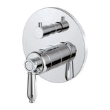 Fienza 202102CC Eleanor Wall Shower Mixer Chrome with Chrome handle - Wall Mixer Diverter