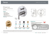 Fienza 202102CC Eleanor Wall Shower Mixer Chrome with Chrome handle - Wall Mixer Diverter