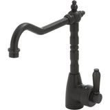 Fienza 202105BL Matte Black Eleanor Shepherds Crook Sink Mixer with Matte Black Handle - Kitchen Mixer Taps