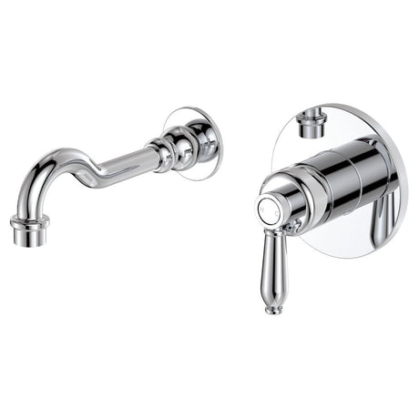 Fienza Eleanor Wall Basin/Bath Mixer Set Chrome / Ceramic 202106 202106Cc Bathroom Mixers