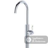 Fienza 202112-LF Eleanor Floor Mounted Basin/Bath Mixer White Handle Lead Free Chrome - Bath Fillers