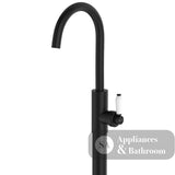 Fienza 202112BK-LF Eleanor Floor Mounted Basin/Bath Mixer White Handle Lead Free Matte Black - Bath Fillers