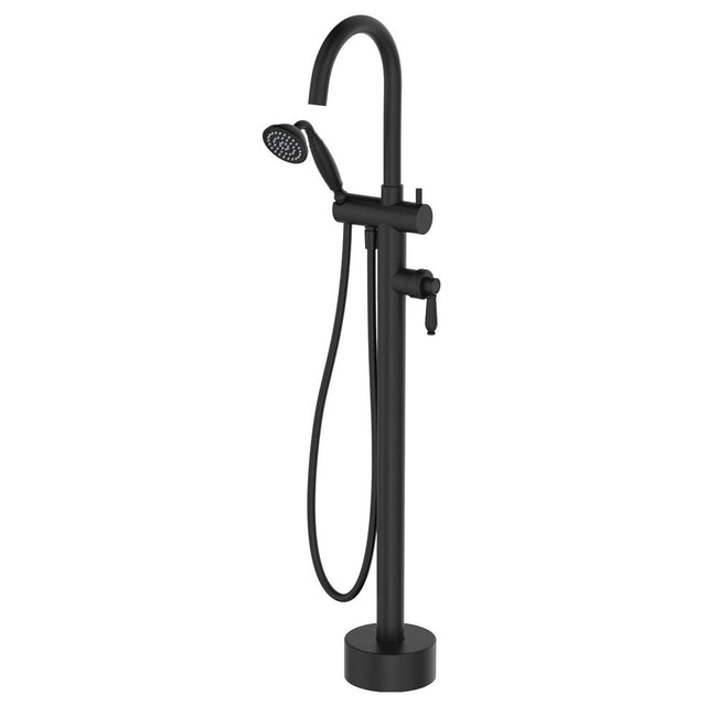 Fienza 202113BL Eleanor Floor Mixer & Shower Matte Black with Matte Black Handle - Bath Fillers