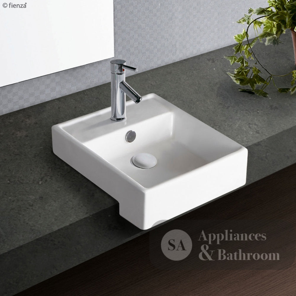 Fienza 2041B Helen Junior Semi Recessed 1 Tap Hole Ceramic Basin White - Basins