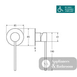 Fienza 213101D-2 Isabella Care Chrome Wall Basin Mixer With Round Plate - Accessible Taps