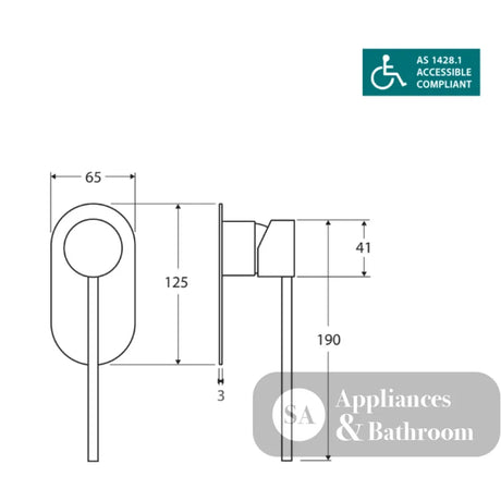 Fienza 213101D Isabella Care Chrome Wall Basin Mixer With Oval Plate - Accessible Taps