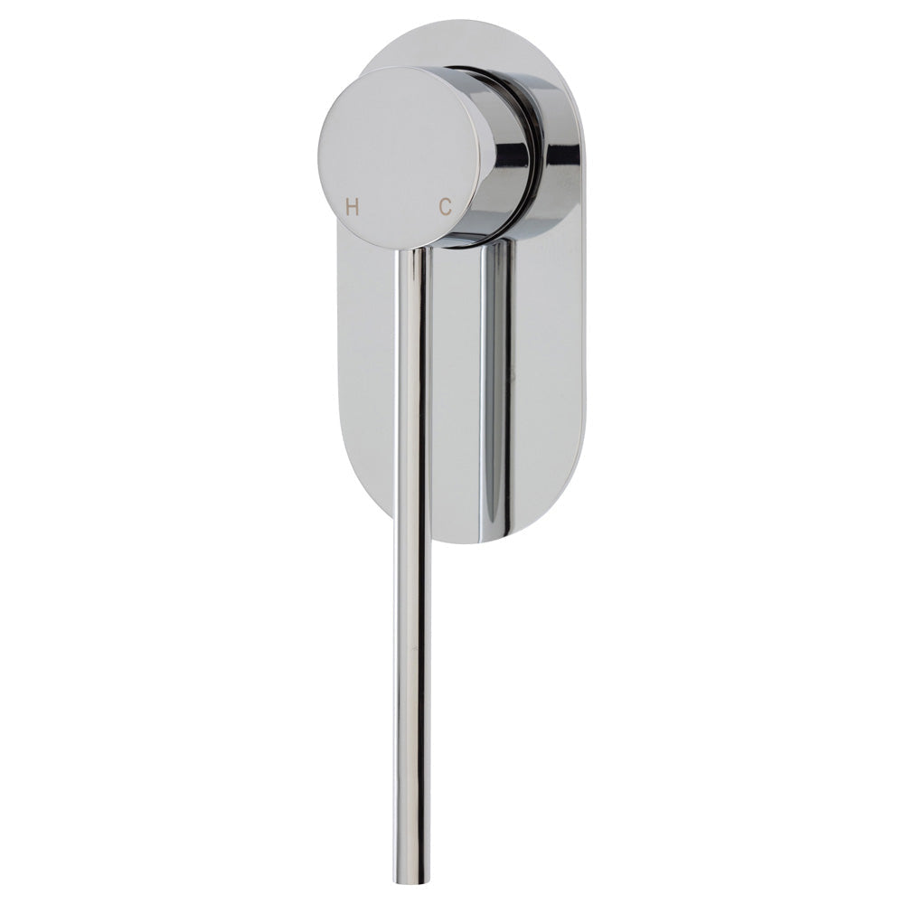 Fienza 213101D Isabella Care Chrome Wall Basin Mixer With Oval Plate - Accessible Taps