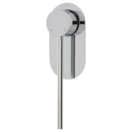 Fienza 213101D Isabella Care Chrome Wall Basin Mixer With Oval Plate - Accessible Taps