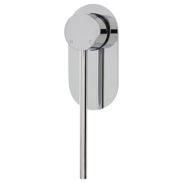 Fienza 213101D Isabella Care Chrome Wall Basin Mixer With Oval Plate - Accessible Taps