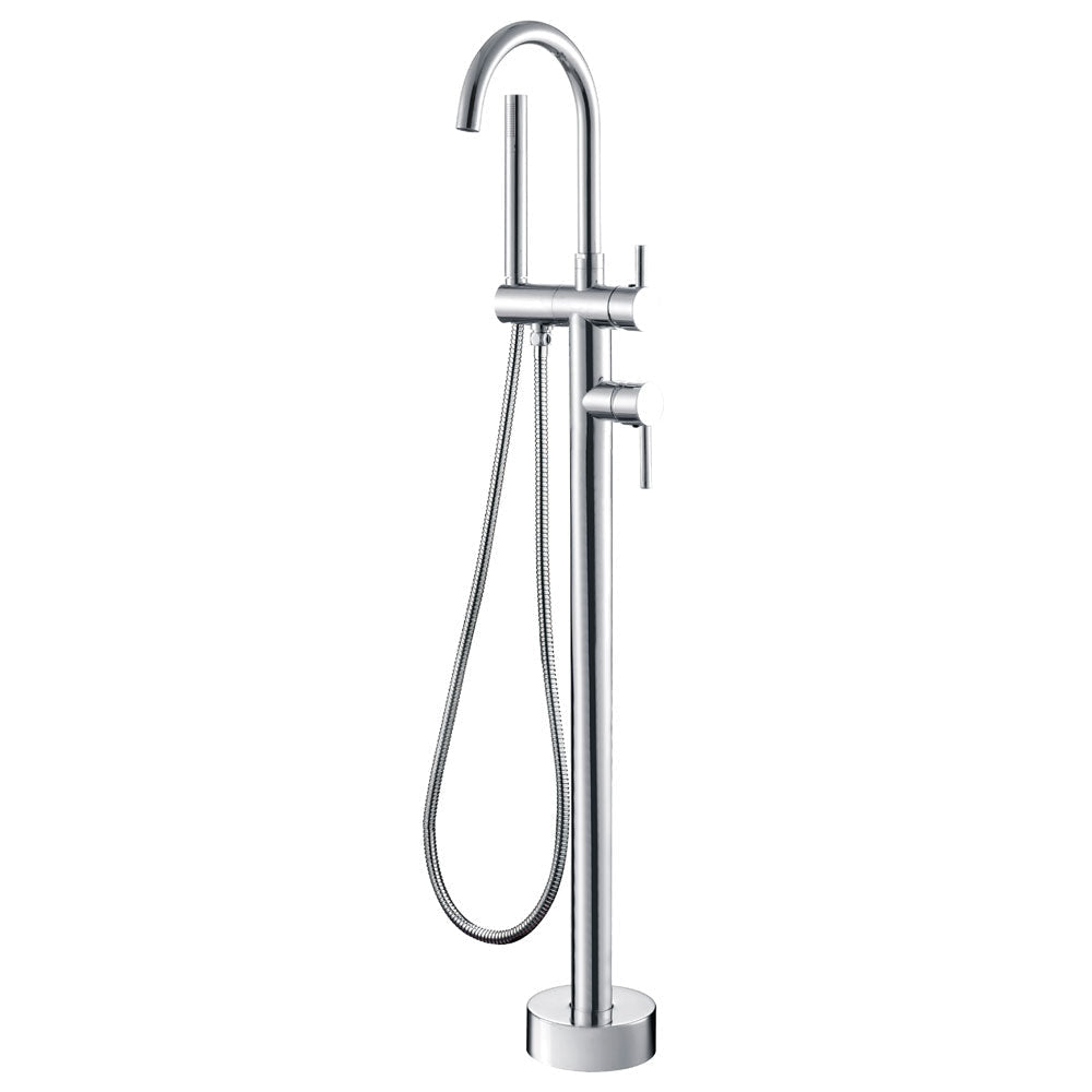Fienza 213113 Kaya Floor Mounted Bath Mixer With Hand Shower Chrome - Bath Fillers