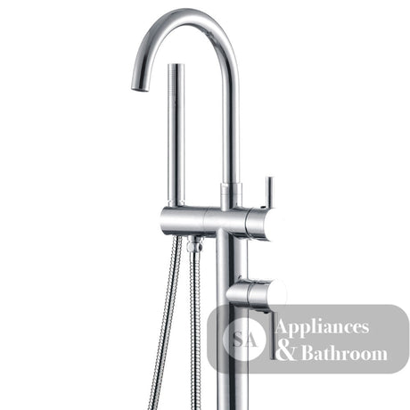 Fienza 213113 Kaya Floor Mounted Bath Mixer With Hand Shower Chrome - Bath Fillers