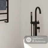 Fienza 213113B Kaya Floor Mounted Bath Mixer With Hand Shower Matte Black - Bath Fillers