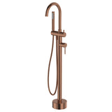 Fienza 213113CO Kaya Floor Mounted Bath Mixer With Hand Shower Brushed Copper - Bath Fillers