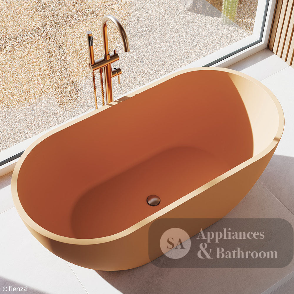 Fienza 213113CO Kaya Floor Mounted Bath Mixer With Hand Shower Brushed Copper - Bath Fillers