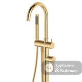 Fienza 213113UB Kaya Floor Mounted Bath Mixer With Hand Shower Urban Brass - Bath Fillers