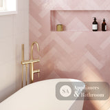 Fienza 213113UB Kaya Floor Mounted Bath Mixer With Hand Shower Urban Brass - Bath Fillers