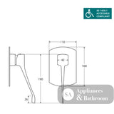 Fienza 218101D Koko Care Chrome Wall Basin Mixer - Accessible Taps