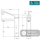 Fienza 218109BD Koko Care Basin Mixer Tap Matte Black 235mm High - Basin Mixer