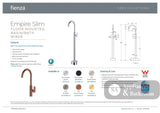 Fienza 221112BN-LF Empire Slim Floor Mounted Basin/Bath Mixer Lead Free Brushed Nickel - Bath Fillers