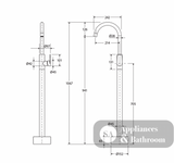 Fienza 221112BN-LF Empire Slim Floor Mounted Basin/Bath Mixer Lead Free Brushed Nickel - Bath Fillers