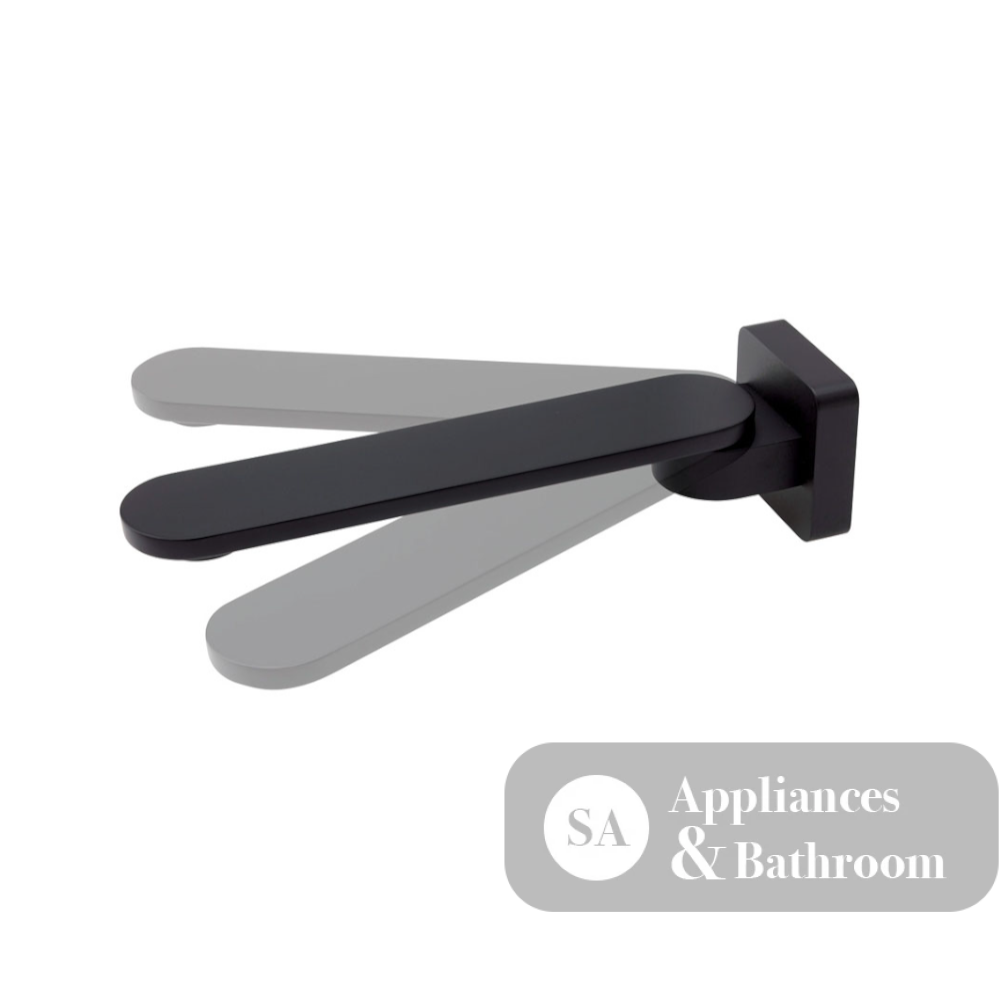 Fienza 221116B Empire Slim Swivel Bath Outlet Matte Black - Wall Spouts