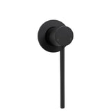 Fienza 225101AD Hustle Care Matte Black Wall Basin Mixer Round Plate - Accessible Taps