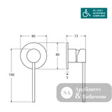 Fienza 225101AD Hustle Care Matte Black Wall Basin Mixer Round Plate - Accessible Taps