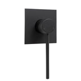 Fienza 225101BD Hustle Care Matte Black Wall Basin Mixer Square Plate - Accessible Taps