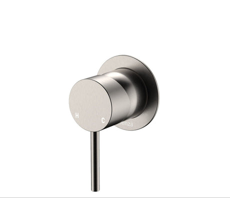 Fienza 228101BN-LF Kaya Small Round Plate Wall Mixer - Brushed Nickel - Wall Mixer