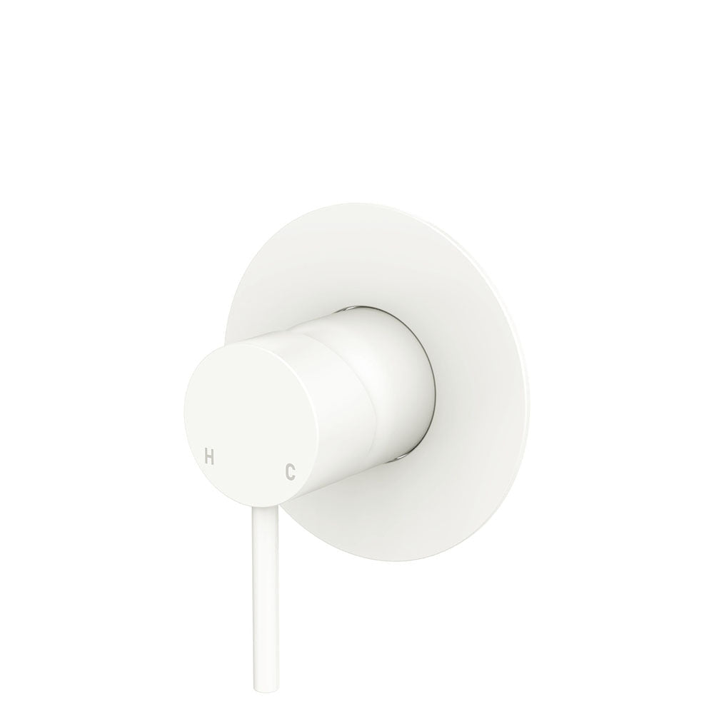 Fienza 228101MW-3 Kaya Large Round Plate Wall Mixer Matte White - Wall Mixers