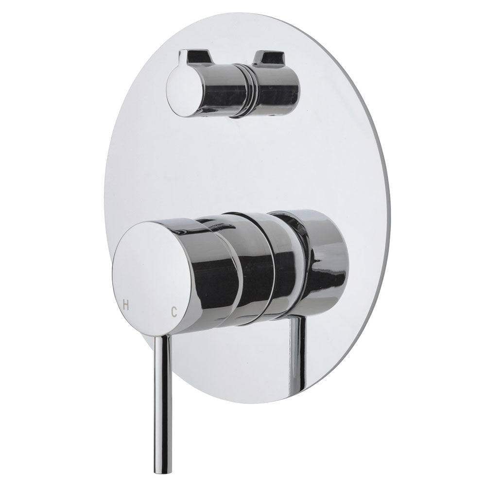 Fienza 228102-LF Kaya Large Round Plate Wall Diverter Mixer Lead Free Chrome - Wall Mixer Diverter