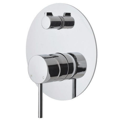 Fienza 228102-LF Kaya Large Round Plate Wall Diverter Mixer Lead Free Chrome - Wall Mixer Diverter