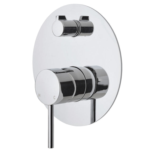 Fienza 228102-LF Kaya Large Round Plate Wall Diverter Mixer Lead Free Chrome - Wall Mixer Diverter