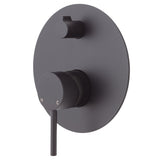 Fienza 228102B-LF Kaya Large Round Plate Wall Diverter Mixer Lead Free Matte Black - Wall Mixer Diverter