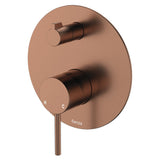 Fienza 228102CO-LF Kaya Large Round Plate Wall Diverter Mixer Lead Free Brushed Copper - Wall Mixer Diverter